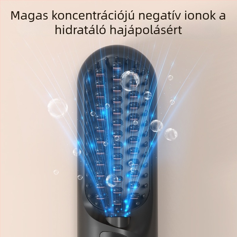 Vezeték nélküli negatív ionos hajegyengető és göndörítő hajkefe, mini hordozható stílus eszköz száraz hajra
