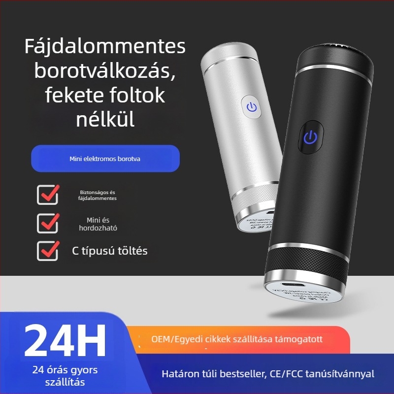 6D hordozható mini elektromos borotva forgó fejű utazáshoz tinédzsereknek