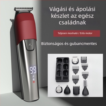 6‑in‑1 elektromos hajvágó és trimmer férfiaknak – otthoni ápolási eszköz