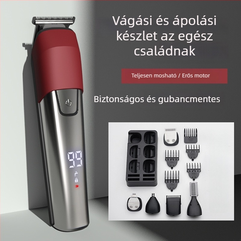 6‑in‑1 elektromos hajvágó és trimmer férfiaknak – otthoni ápolási eszköz