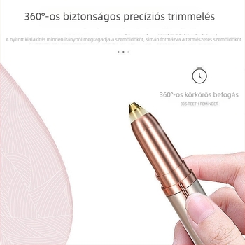 Elektronikus szemöldökvágó, újratölthető, hordozható, bőrt kímélő