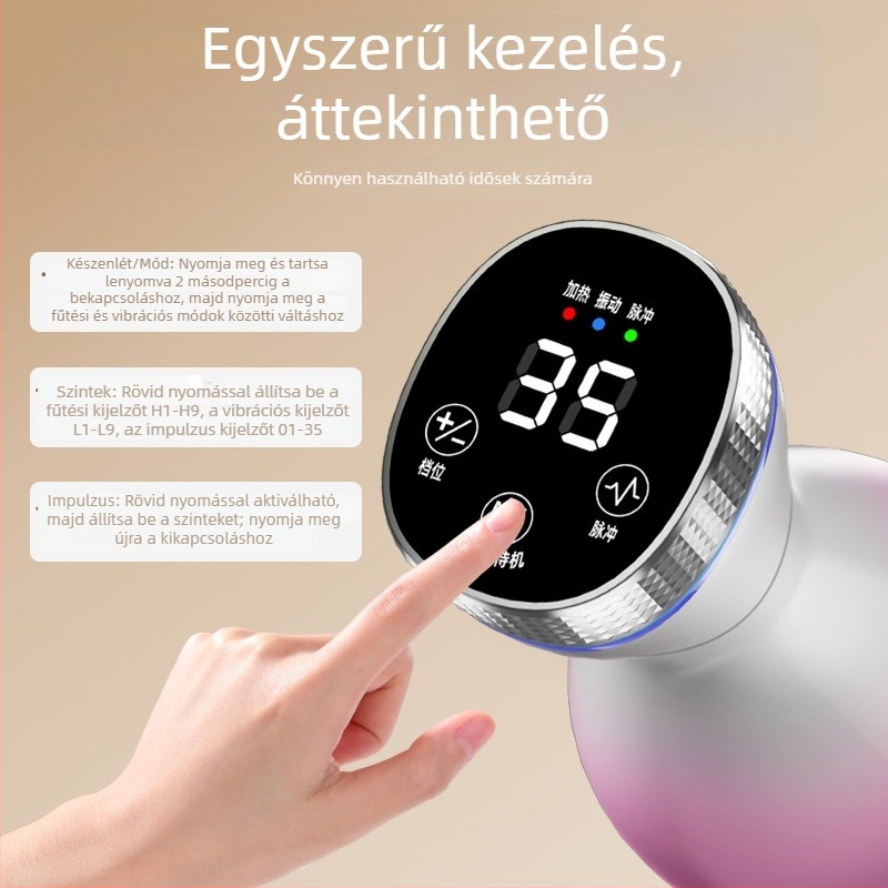 Elektromos meridián kefe teljes testre, hasi masszírozó, meridiánok tisztítására szolgáló készülék, gua sha melegítő hasi masszírozó