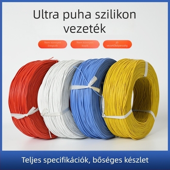 8 AWG Extra puha szilikon vezeték magas hőmérséklethez, lángálló ónzott réz, szilikon bevonattal, akkumulátor energia-tárolásához