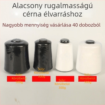 150D poliészter alacsony rugalmasságú varrófonal, 500 g-os rugalmas fonal, overlock- és varrófonal háztartási textilekhez