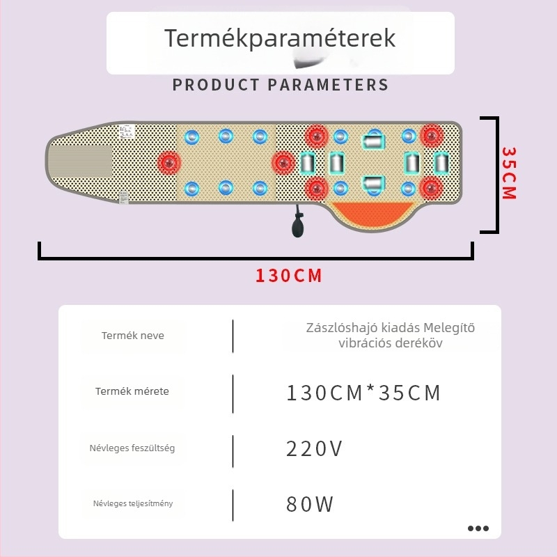 Zsírégető deréktáji öv melegítő-kompresszióval és vibrációs masszázzsal