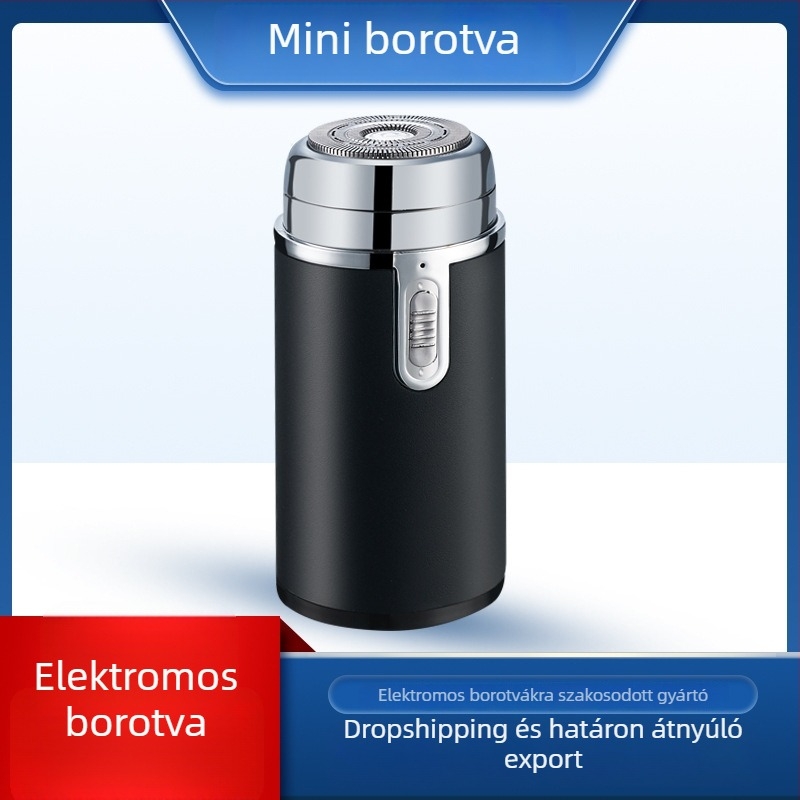Férfiak számára tervezett elektromos borotva kettős fejjel, USB-ről tölthető, kopasz fej borotválásához