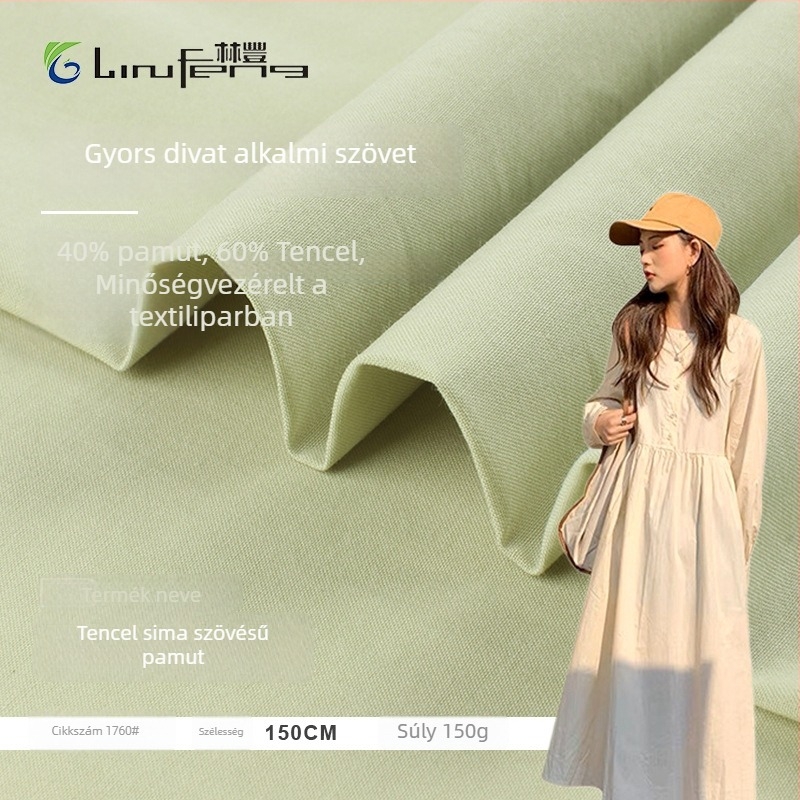 150 g síkszövésű Tencel-pamut anyag, gyűrődésmentes, nők Hanfu-ingekhez és ruhákhoz