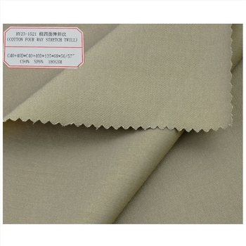 Pamut elasztikus twill nadráganyag, 180 g/m², négyirányú elasztikusság, tavasz-nyár, casual és munkaruházat