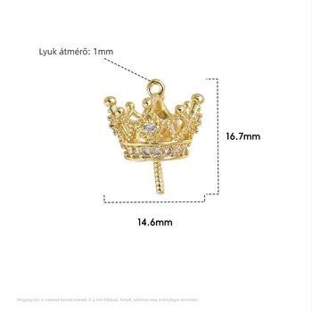 8 darab Crown Pendant kulcstartó DIY ékszerkészítéshez — eye rivets és cap studs, phone chain és bag charm
