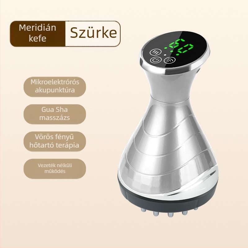 Kereskedelmi határokon átívelő elektromos gua sha masszírozó hasra és testre, láb meridián kefével, meridián tisztító eszközzel és teljes test köpölyöző kefével