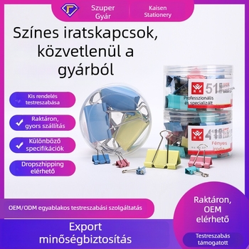 Színes fém iratklipszek hosszú farkával, dokumentumokhoz