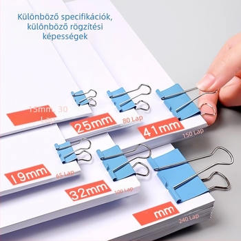 Színes fém iratklipszek hosszú farkával, dokumentumokhoz