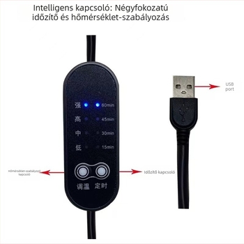 USB nyakpárna fűtőpárnával, 5V-os alacsony feszültségű, nemszőtt textil a hőterápiához