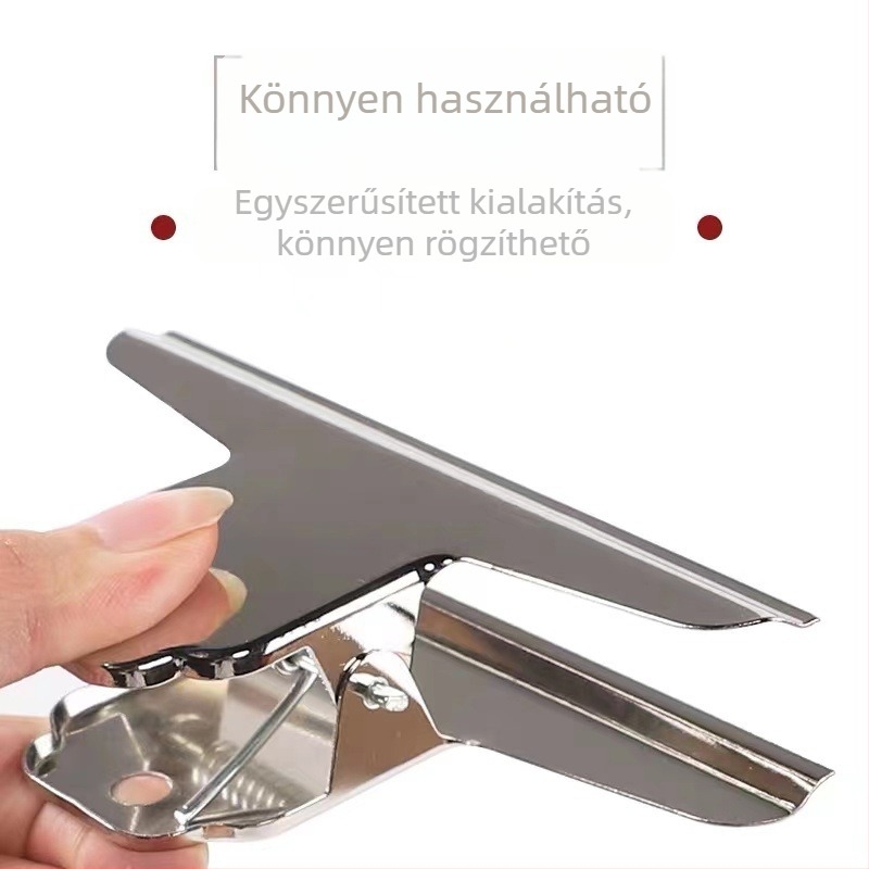 Rozsdamentes acélból készült hegymintás klipsz, nagy kör alakú irattartó klipsz, pillangó dovetail klipsz