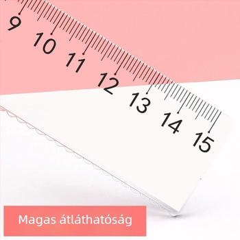 Átlátszó diák vonalzó hullám mintával, 15 cm és 20 cm, műanyag, az első osztály mérésére és rajzolására