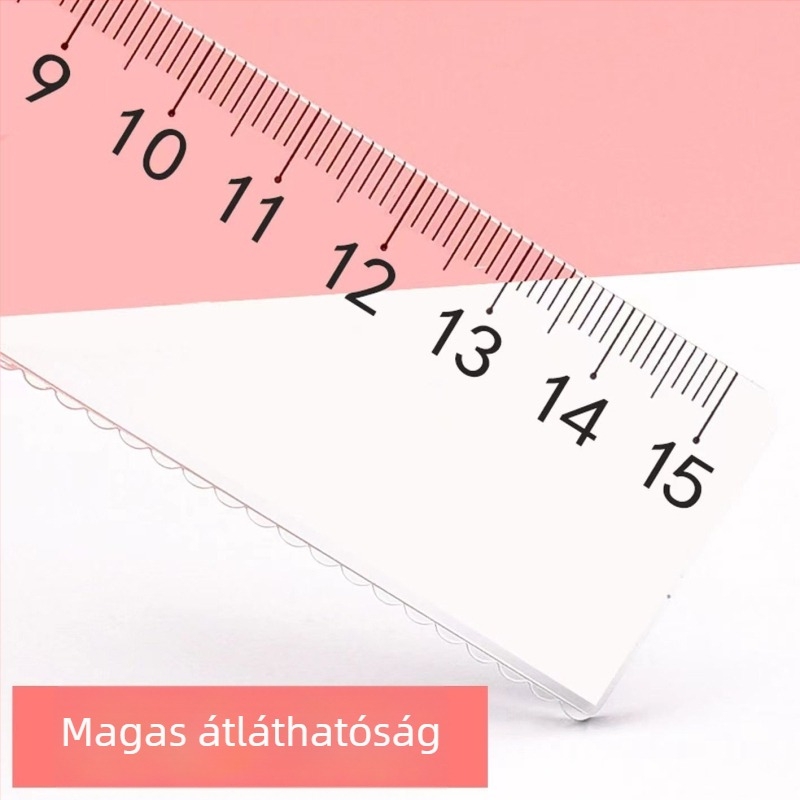 Átlátszó diák vonalzó hullám mintával, 15 cm és 20 cm, műanyag, az első osztály mérésére és rajzolására