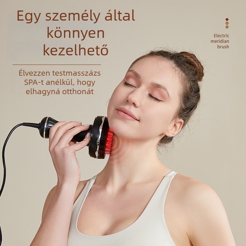Öt elemű elektromos meridián masszázs kefével otthoni használatra – teljes test masszázs készülék