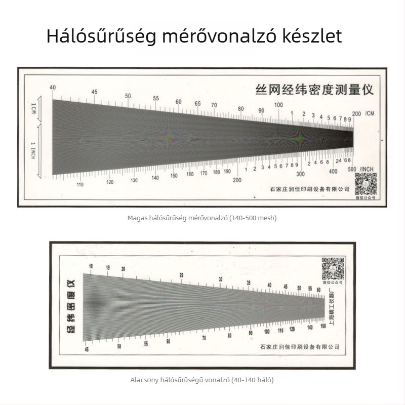 Serigrafiai háló sűrűségének mérőeszköze