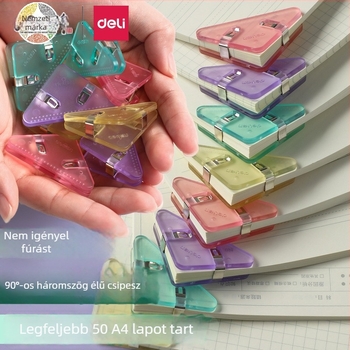 Deli QJ8530 Háromszög Klip – Sarokzáró és Háromszög Mappa Diákoknak