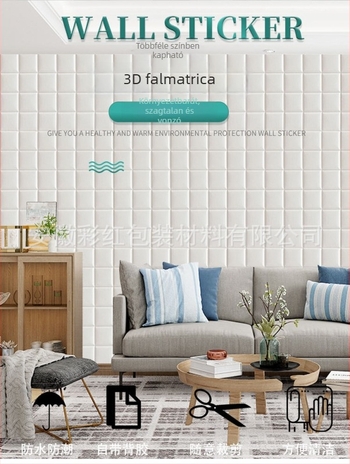 3D falikép dekoratív háttérfal téglamintával, vízálló habpanel, öntapadós tapéta, XPE hab, modern minimalist stílus