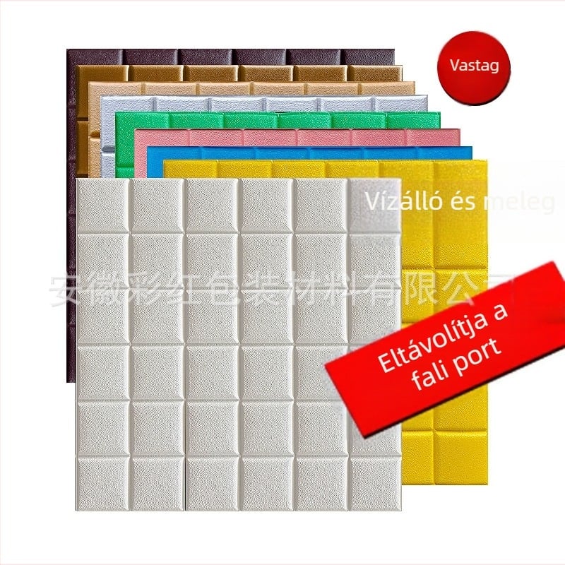 3D falikép dekoratív háttérfal téglamintával, vízálló habpanel, öntapadós tapéta, XPE hab, modern minimalist stílus