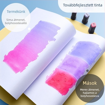 Olaj alapú, kétoldalas akvarell marker, gyorsan száradó, gyerekeknek, fedő színek, 80 színű készlet