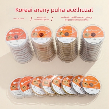 Aranyozott ékszerdrót, puha huzal és acélhuzal, kézzel készített gyöngy karkötőkhez és nyakláncokhoz
