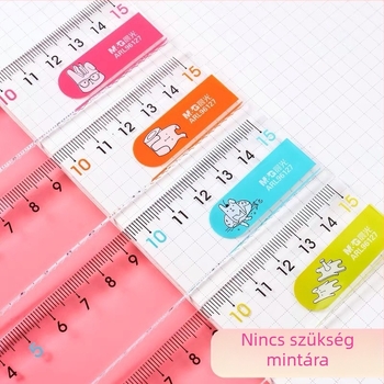 Morning & Light – nyuszi lógó fülekkel, 15 cm egyenes vonalzó és 20 cm hullámos vonalzó, színes rajzfilm vonalzó gyerekeknek és diákoknak (Model 96127)