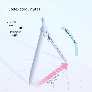 Deli integrált toll alakú fém körző általános és középiskolások számára, kompakt kialakítás, grafitbetétekkel
