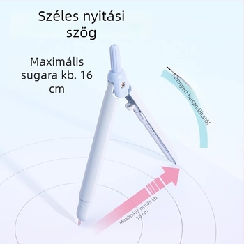 Deli tollal típusú fém körző, nyomógomb a heg kioldásához, professzionális rajzeszköz, tartalék hegyei geometriához és matematikához