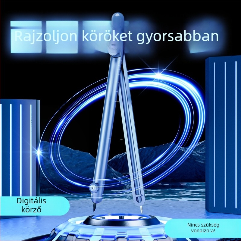  Toll alakú körző digitális kijelzővel és beépített vonalzóval, diákok számára, gyakorlati geometriai eszköz