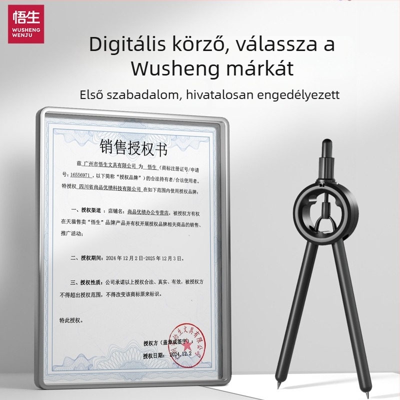 Digitális kijelzős körző nyomógombbal, többfunkciós körző a körök rajzolásához