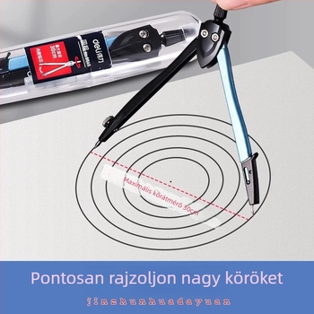Deli körző készlet vizsgákra, fém klipszes toll, professzionális rajzeszközök, vonalzó általános iskolásoknak