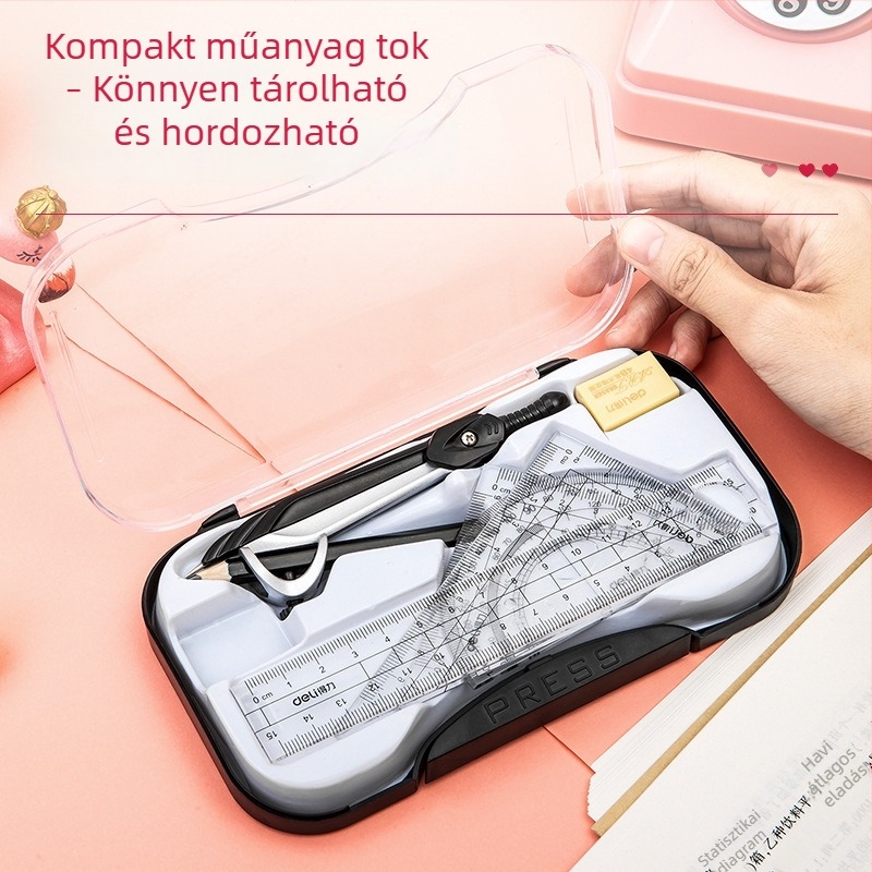 Deli 72151 Körzőkészlet – 8 darabos rajzeszközök diákok számára