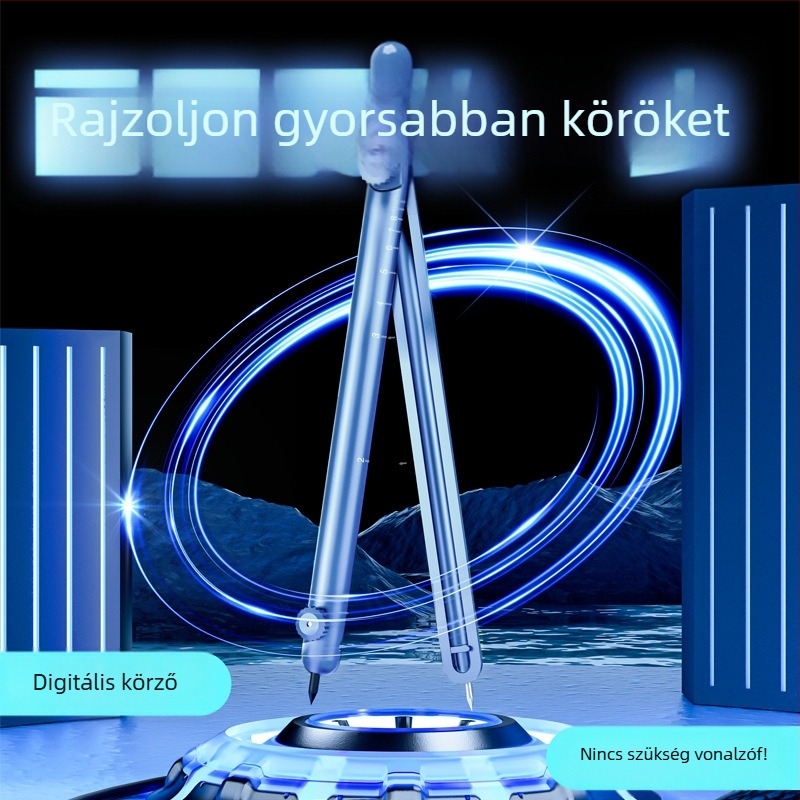 Fém toll alakú körző digitális kijelzővel, egységes rajzeszköz-készlet skálával – többfunkciós rajzoláshoz