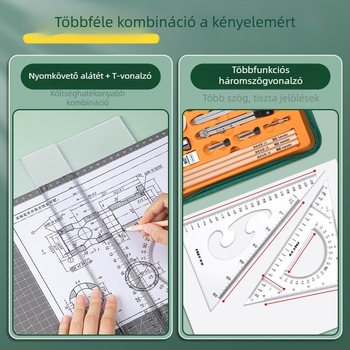 23 darabos mechanikus rajzkészlet civil mérnöki és építészeti rajzhoz