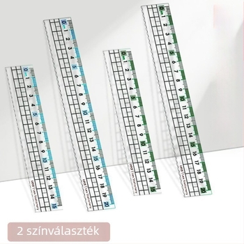 Többcélú vonalzó diákok számára elegáns dizájnnal, mérőskálákkal és segédvonalakkal, a rövidlátás megelőzésére ajánlott.