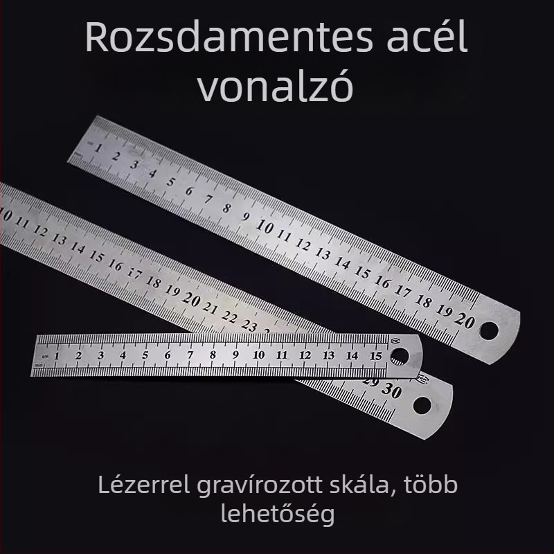 Többfunkciós vastagított acél vonalzó, osztálytermi használatra, rozsdamentes acél vonalzó rajzoláshoz és méréshez