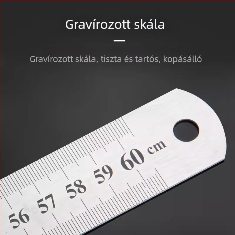 Többfunkciós vastagított acél vonalzó, osztálytermi használatra, rozsdamentes acél vonalzó rajzoláshoz és méréshez