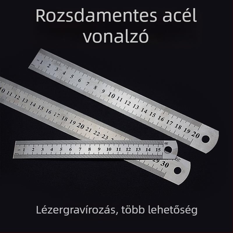 Többfunkciós vastagított acél vonalzó, osztálytermi használatra, rozsdamentes acél vonalzó rajzoláshoz és méréshez