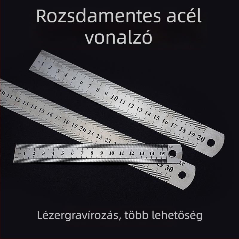 Többfunkciós vastagított acél vonalzó, osztálytermi használatra, rozsdamentes acél vonalzó rajzoláshoz és méréshez