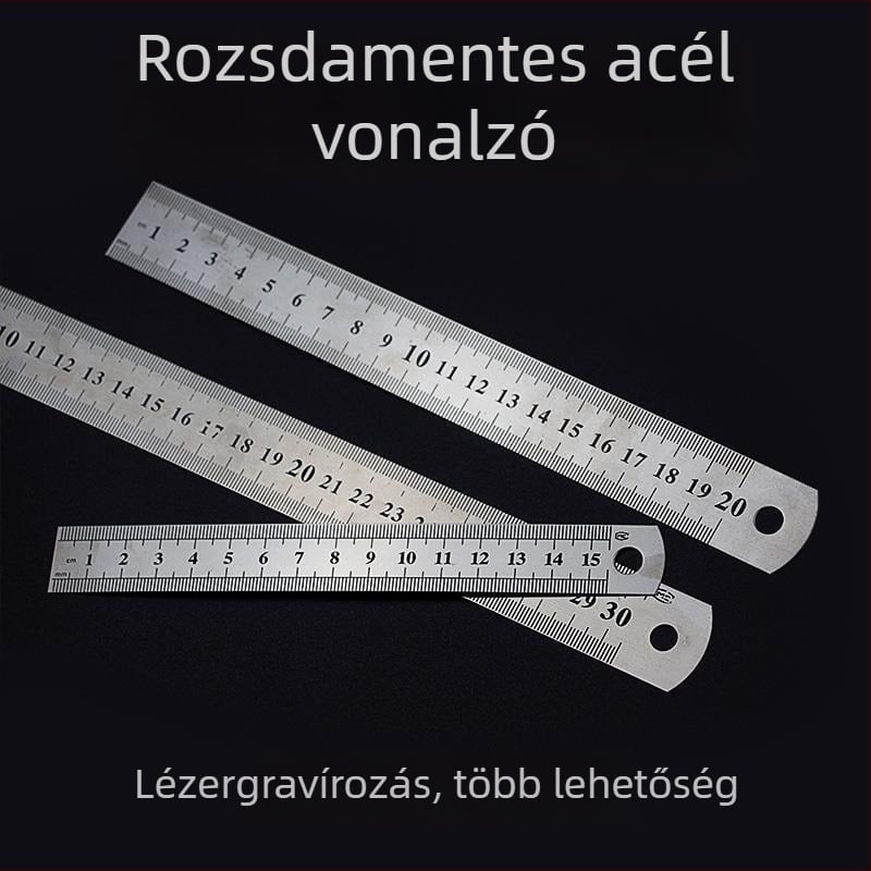 Többfunkciós vastagított acél vonalzó, osztálytermi használatra, rozsdamentes acél vonalzó rajzoláshoz és méréshez