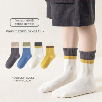 2025 őszi-téli gyerek zokni, A osztály, 100% pamut, antibakteriális, légáteresztő, izzadságot felszívó sportzokni középmagas, 3–8 éveseknek