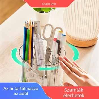 Forgó tolltartó, minimalist stílus, ferde kialakítású íróasztali szervező diákok számára