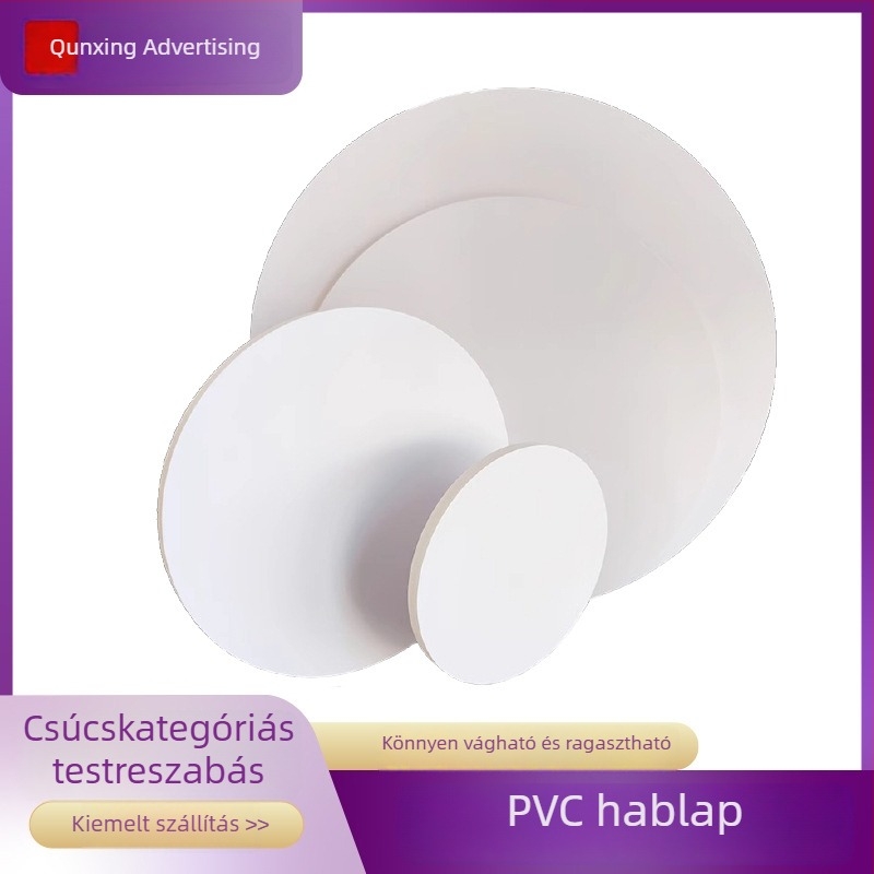 Nagy sűrűségű PVC hablap, nagy kör alakú, kézzel készített DIY anyag, gravírozás nélkül, merev műanyag.