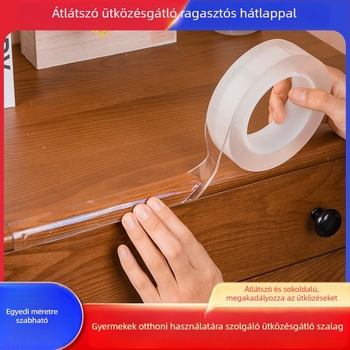 2 mm vastag bútor élvédő szalag, átlátszó PVC sarokvédő asztalokhoz és ajtókhoz, puha párnázás – elérhető hosszban 1, 2, 3 vagy 5 m