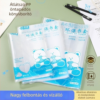 PP öntapadós könyvborító fólia általános- és középiskolások számára, átlátszó műanyag könyvborító