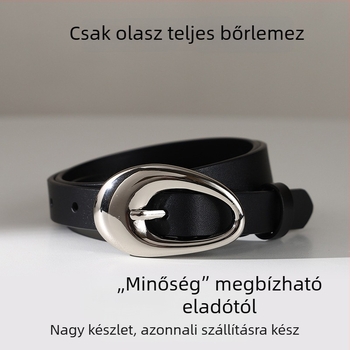 Női bőr öv amerikai retro stílusú sötét csillag dekorációval, 2-4 cm szélesség, egy méret, 2025 tavasz