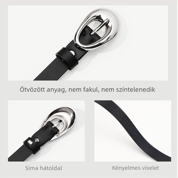 Női bőr öv amerikai retro stílusú sötét csillag dekorációval, 2-4 cm szélesség, egy méret, 2025 tavasz