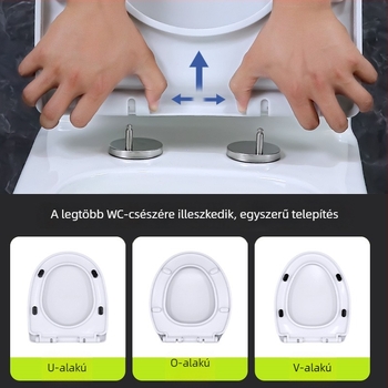 Otthoni használatra tervezett univerzális vastagított vécéfedél, U-formájú ülővédővel